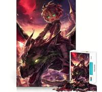 Puzzle da 1000 pezzi con ragazzo anime che cavalca un drago,divertente gioco con tecnologia di taglio laser avanzata,giocattolo per interni per le vacanze (38x52cm)
