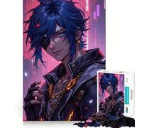 Puzzle da 1000 pezzi con ragazzo anime e benda sull'occhio,per adulti,gioco di abilità mentale,taglio laser per un incastro perfetto,attività gratificante per le giornate di pioggia (38x52cm)