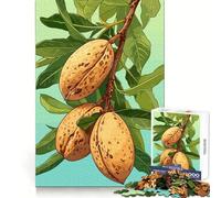 Puzzle da 1000 pezzi con ramo di mandorlo e mandorle mature per adolescenti, stimola la mente, crea un'atmosfera tranquilla e divertente, con bordi uniformi, perfetto per le vacanze (38x26cm)