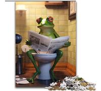 Puzzle da 1000 pezzi con rana che legge il giornale, regalo di Natale per adolescenti, riduzione dello stress, fantastico per la famiglia (dimensioni 50x75cm)