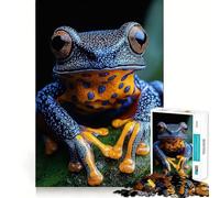Puzzle da 1000 pezzi con rana freccia avvelenata blu e gialla,gioco di precisione,stimola la logica,ideale per il tempo libero e come regalo di compleanno 38x26cm