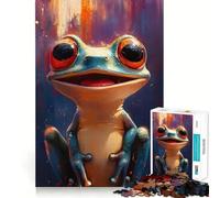 Puzzle da 1000 pezzi con rana sorridente per ragazzi, gioco stimolante per il pensiero creativo, divertimento rilassante, taglio preciso, regalo di Natale 38x52cm