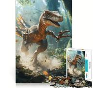 Puzzle da 1000 pezzi con rapace che corre nella foresta, ideale per adolescenti, per rafforzare la memoria e il legame familiare, con bordi precisi e un regalo pensato con cura (38x52cm)
