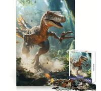 Puzzle da 1000 pezzi con rapace che corre nella foresta, ideale per adolescenti, per rafforzare la memoria e il legame familiare, con bordi precisi e un regalo pensato con cura (38x52cm)