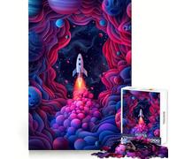 Puzzle da 1000 pezzi con razzo spaziale D per adolescenti, ideale per ricordare, migliorare, calmare la mente, con un'opera d'arte nitida e da collezione 50x75cm
