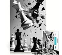 Puzzle da 1000 pezzi con re degli scacchi,collisione,taglio preciso,puzzle logico,gioco di svago,divertimento,decorazione natalizia da parete (50x75cm)