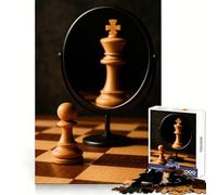 Puzzle da 1000 pezzi con re e pedone degli scacchi, ideale per adulti, stimolante per la memoria, rilassante e divertente, con taglio uniforme, perfetto come regalo di Natale (38x52cm)