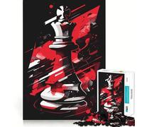 Puzzle da 1000 pezzi con regina degli scacchi e arte astrattaGioco di squadra perfetto per stimolare la mente,divertente e rilassante,ideale come regalo di Natale (38x26cm)