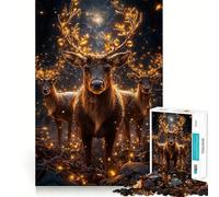 Puzzle da 1000 pezzi con renne e luci natalizie per adulti, ideale per migliorare la memoria, per un piacevole svago, un'attività di assemblaggio e un pezzo da collezione (38x52cm)