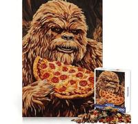 Puzzle da 1000 pezzi con ricamo di Bigfoot e pizza, ideale per adolescenti Un'attività stimolante e rilassante, un regalo perfetto (50x75cm)