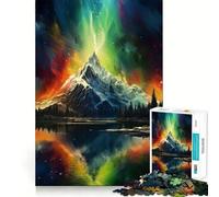 Puzzle da 1000 pezzi con riflessi dell'aurora boreale,taglio preciso,arte,gioco stimolante per la mente,divertimento nel tempo libero,decorazione natalizia,regalo (38x52cm)