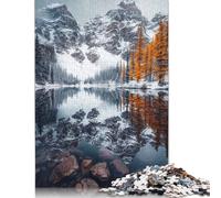 Puzzle da 1000 pezzi con riflessi di montagne innevate per adulti, giocattoli educativi per l'apprendimento, giochi per famiglie, regali di compleanno (75x50 cm)