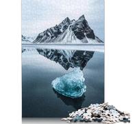 Puzzle da 1000 pezzi con riflessione dell'iceberg, puzzle di difficoltà, gioco educativo, giocattolo, decorazione per la famiglia (75x50 cm)