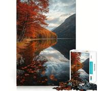 Puzzle da 1000 pezzi con riflesso autunnale sul lago,incastro preciso,gioco di logica e pensiero,momento di relax,regalo di Natale artistico (38x52cm)