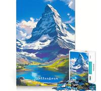 Puzzle da 1000 pezzi con riflesso del Cervino,taglio preciso,arte,gioco cognitivo,divertimento per il tempo libero,regalo di Natale rilassante (38x52cm)