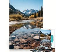 Puzzle da 1000 pezzi con riflesso di fiume e montagna, gioco di logica e divertimento rilassante, taglio preciso, lista dei desideri di Babbo Natale (38x52cm)