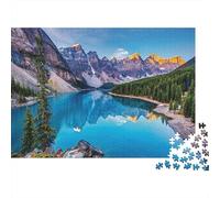 Puzzle da 1000 pezzi con riflesso di lago e montagna, lago blu e cime montuose, per adulti, giochi educativi, bella decorazione, difficile, stimolante, regalo di compleanno, 70x50cm/1000pcs