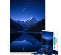 Puzzle da 1000 pezzi con riflesso di montagna e stella cadente per adolescenti, rompicapo rilassante, arte da assemblare, regalo di alta qualità (38x52cm)
