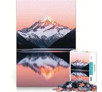 Puzzle da 1000 pezzi con riflesso di montagna innevata al tramonto, ideale per adulti Gioco intelligente, rilassante e divertente da assemblare Regalo perfetto (50x75cm)