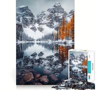 Puzzle da 1000 pezzi con riflesso di montagna innevata, ideale per ragazzi, gioco di logica, facile da usare, con bordi precisi, perfetto come regalo per le festività (38x52cm)