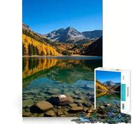 Puzzle da 1000 pezzi con riflesso di un lago alpino in autunno,stimolante per la mente,con pezzi ben tagliati e senza sbavature,ideale per le vacanze e l'intrattenimento in casa (50x75cm)
