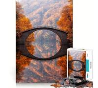 Puzzle da 1000 pezzi con riflesso di un ponte ad arco in pietra per adulti e ragazzi, ideale per migliorare la memoria, per un relax leggero e piacevole, con tagli netti e un regalo delizioso 50x75cm