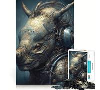 Puzzle da 1000 pezzi con rinoceronte biomeccanico,giunture lisce,divertente,logico,stimolante,per il gioco di logica e il pensiero creativo,ideale per un momento di svago o come regalo di Natale