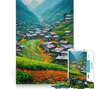 Puzzle da 1000 pezzi con risaie a terrazze Mu Cang Chai per adolescenti, gioco di logica, momento di pace, taglio perfetto, lista dei desideri di Babbo Natale (50x75cm)