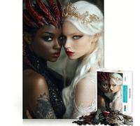 Puzzle da 1000 pezzi con ritratti di angeli e demoni per adulti,gioco di concentrazione mentale,qualità premium,taglio laser,divertimento serale in famiglia (38x52cm)