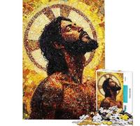 Puzzle da 1000 pezzi con ritratto a mosaico di Gesù Gioco avvincente per coltivare la pazienza Modello pratico da assemblare Ottimo regalo e giocattolo (dimensioni 38x52cm)