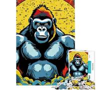 Puzzle da 1000 pezzi con ritratto astratto di gorilla difficile e stimolante ideale per attività in famiglia e giochi rilassanti per ragazzi dai 14 anni in su (38x26cm)
