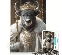 Puzzle da 1000 pezzi con ritratto del Re Toro,bordi lisci,gioco divertente e rilassante,ideale per momenti di svago e come regalo di compleanno (38x52cm)