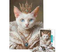 Puzzle da 1000 pezzi con ritratto della regina dei gatti ideale per compleanni Natale ma anche come gioco divertente e umoristico per tutta la famiglia dai 14 anni in su (50x75cm)