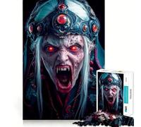 Puzzle da 1000 pezzi con ritratto della regina dei vampiri,ideale per adolescenti,gioco stimolante per la mente,montaggio sicuro e stabile,attività divertente per tutta la famiglia (38x52cm)