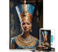Puzzle da 1000 pezzi con ritratto della regina egizia Nefertiti, ideale per adulti e ragazzi, gioco di logica, relax, taglio di precisione e regalo perfetto (50x75cm)
