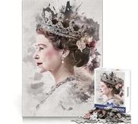 Puzzle da 1000 pezzi con ritratto della regina Elisabetta II per adulti, gioco stimolante per la mente, ideale per giocare in casa Opera d'arte di pregio (38x26cm)