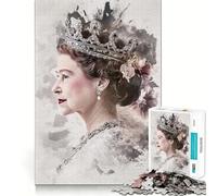 Puzzle da 1000 pezzi con ritratto della regina Elisabetta II per adulti, gioco stimolante per la mente, ideale per giocare in casa Opera d'arte di pregio (38x26cm)