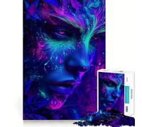 Puzzle da 1000 pezzi con ritratto dello spirito della foresta al neon per adulti e ragazzi, gioco di logica, divertente da assemblare, taglio preciso, (50x75cm)