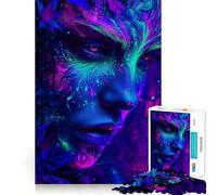 Puzzle da 1000 pezzi con ritratto dello spirito della foresta al neon per adulti e ragazzi, stimolante per lo sviluppo delle capacità cognitive, ideale per gruppi e per un regalo elegante (38x26cm)