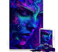 Puzzle da 1000 pezzi con ritratto dello spirito della foresta al neon per adulti e ragazzi, stimolante per lo sviluppo delle capacità cognitive, ideale per gruppi e per un regalo elegante (38x26cm)