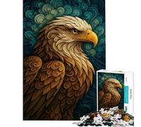 Puzzle da 1000 pezzi con ritratto dettagliato di un'aquila e sfondo vorticoso Puzzle per adulti gioco rompicapo per tutta la famiglia regalo per amici e parenti (dimensioni 50x75cm)