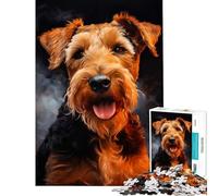 Puzzle da 1000 pezzi con ritratto di Airedale Terrier gioco educativo e coinvolgente per coltivare la pazienza l'arte l'analisi e la logica (dimensioni 50x75cm)