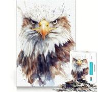 Puzzle da 1000 pezzi con ritratto di aquila calva ad acquerello,gioco creativo per sviluppare le capacità cognitive Componenti robusti e ben definiti,ideale da portare in viaggio Gioco per allenare