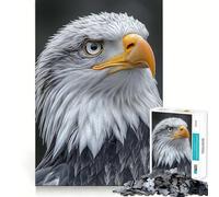 Puzzle da 1000 pezzi con ritratto di aquila calva,incastro preciso,gioco di logica,stimola la riflessione e crea un'atmosfera rilassante,regalo di Natale (50x75cm)