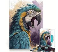 Puzzle da 1000 pezzi con ritratto di ara blu e oro,incastro preciso,gioco creativo e divertente,gioco rilassante,regalo di Natale per la tranquillità 38x26cm
