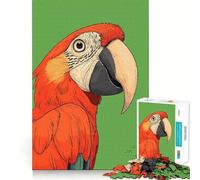 Puzzle da 1000 pezzi con ritratto di ara scarlatta per ragazzi, gioco di logica, gioco di gruppo, taglio di precisione, regalo pensato (38x52cm)