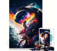 Puzzle da 1000 pezzi con ritratto di astronauta,taglio preciso,rompicapo,regalo divertente per il tempo libero,decorazione natalizia da appendere al muro (38x52cm)