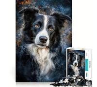 Puzzle da 1000 pezzi con ritratto di Border Collie dai bordi sottili,gioco creativo,passatempo,regalo di compleanno 50x75cm