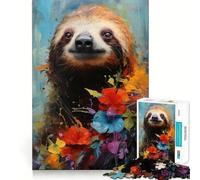 Puzzle da 1000 pezzi con ritratto di bradipo, ideale per adolescenti, per migliorare la memoria e il tempo libero Pezzo unico, perfetto per i desideri di Babbo Natale 38x26cm