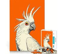 Puzzle da 1000 pezzi con ritratto di cacatua bianco per adolescenti,stimolante per la mente,divertente,senza spazi vuoti,incastro perfetto,piacevole svago per interni accoglienti (38x26cm)